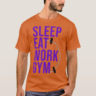 CAMISETA GIMNASIO DE TRABAJO DE COMIDA DORMIDO 2