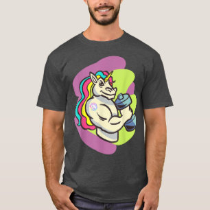 Camiseta Gimnasio de Unicornio adulto , Dumbbell Bodybuilde