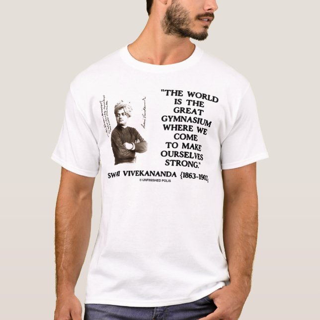 Camiseta Gimnasio del mundo de Vivekananda del Swami gran (Anverso)