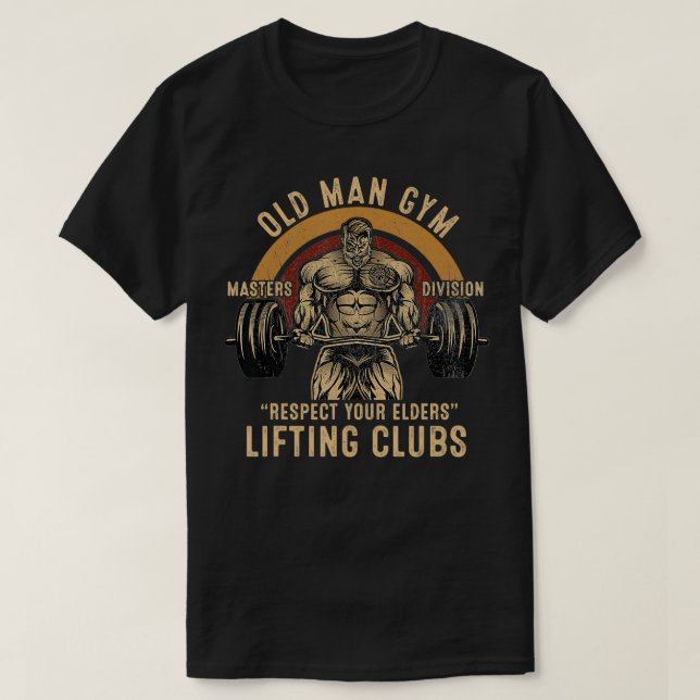 Camiseta Gimnasio del Viejo Hombre Respeta a sus Ancianos L (Diseño del anverso)