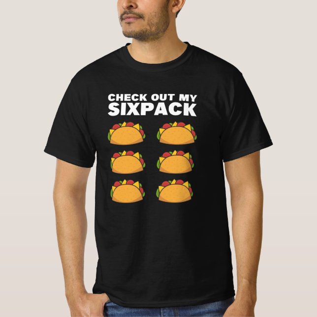 Camiseta Gimnasio divertida mexicana Taco Sixpack (Anverso)