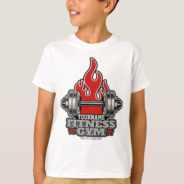 Camiseta Gimnasio Dumbbell Lifting Personalizado (Anverso)