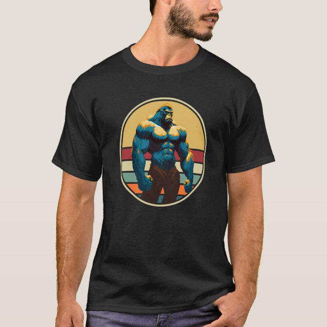Camiseta Gimnasio Gimnasio Gorilas de mono Weightlif (Anverso)