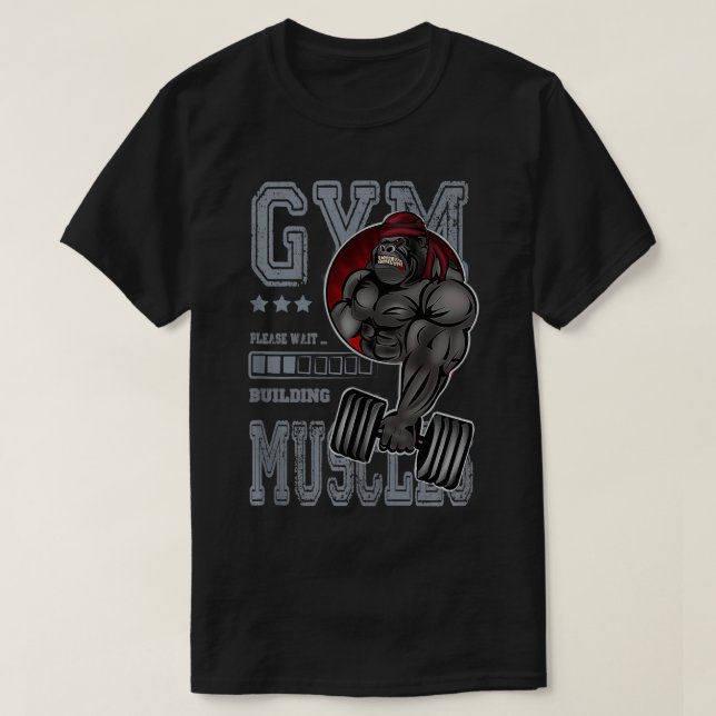 Camiseta Gimnasio masculino usa gorila regalo de fitness (Diseño del anverso)
