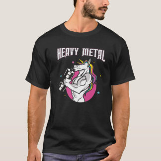 Camiseta GIMNASIO Metalizado fuerte de rock duro de unicorn