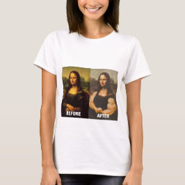 Camiseta Gimnasio Mona Lisa Antes y Después Divertido Fitne