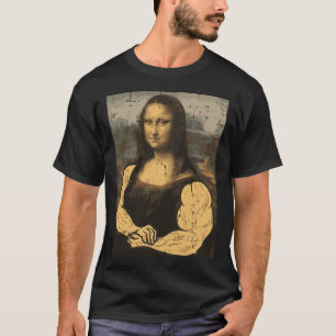 Camiseta Gimnasio Mona Lisa Muslo Diversión entrenamiento F