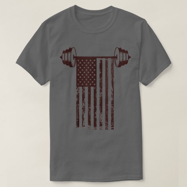 Camiseta Gimnasio Motivación de entrenamiento Bandera Ameri (Diseño del anverso)
