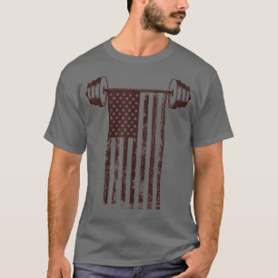 Camiseta Gimnasio Motivación de entrenamiento Bandera Ameri