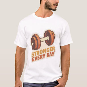 Camiseta Gimnasio Motivación Diario Pegatina de Mancuernas