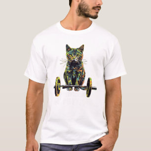 Camiseta Gimnasio o Fitness Regalo Gato gracioso en un gimn