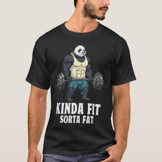 Camiseta Gimnasio Panda Medianamente En Forma Algo Gordo Le