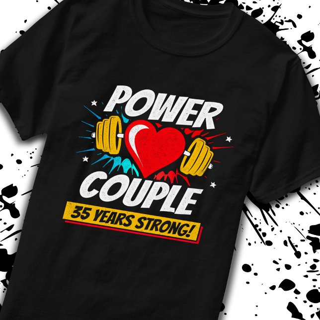 Camiseta Gimnasio Pareja 35 Aniversario 35 años fuerte (Subido por el creador)