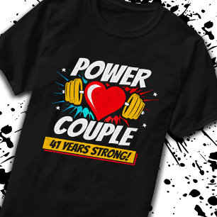 Camiseta Gimnasio Pareja 41º aniversario 41 años fuerte