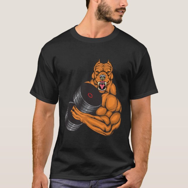 Camiseta Gimnasio Pit Bull Gym Fitness - Cuerpo de elevació (Anverso)