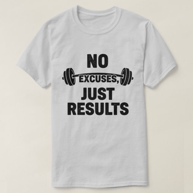 Camiseta Gimnasio Sin Excusas Sólo Resultados (Diseño del anverso)