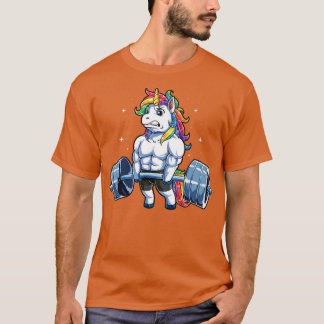 Camiseta Gimnasio unicornio de elevación de pesas con lente