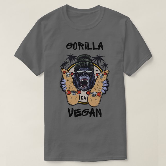 Camiseta Gimnasio Vegan Músculo Gorila 1 (Diseño del anverso)