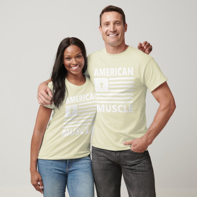 Camiseta Gimnasio y fitness Músculo Americano Bandera Ameri (Unisexo)