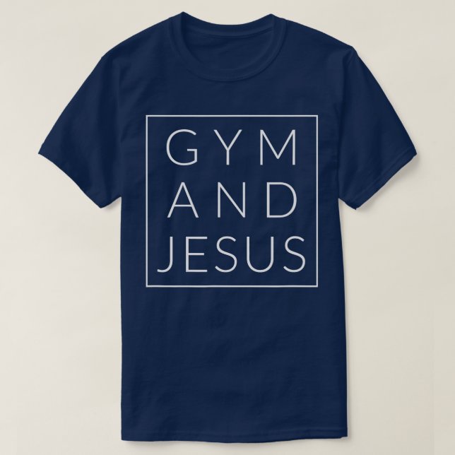 Camiseta Gimnasio y Jesús Cristiano Divertido Fitness moder (Diseño del anverso)