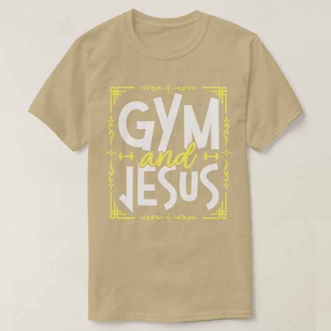 Camiseta Gimnasio Y Jesús Gimnasio Pesos De Levantamiento B (Diseño del anverso)