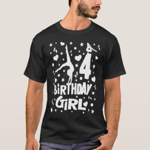 Camiseta Gimnasta Chica De Cumpleaños Edad 4 Gimnasia Temát