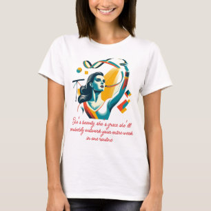 Camiseta Gimnasta elegante en estilo retro
