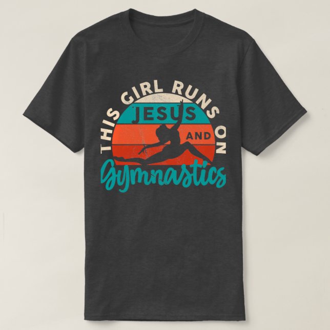 Camiseta Gimnasta Este Chica Corre Sobre Jesús Y Gimnasia (Diseño del anverso)