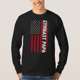 Camiseta Gimnasta Papá Americano Bandera Día de los Hombres