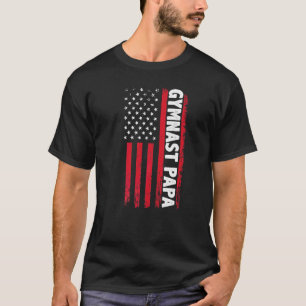 Camiseta Gimnasta Papá Americano Bandera Día de los Hombres