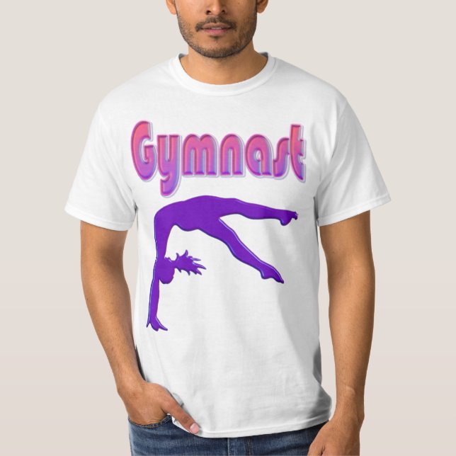 Camiseta Gimnasta Poder Tumblando Metálico Púrpura (Anverso)