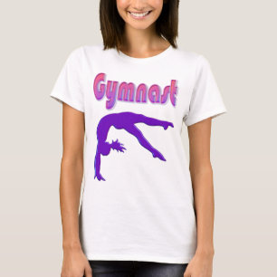 Camiseta Gimnasta Poder Tumblando Metálico Púrpura