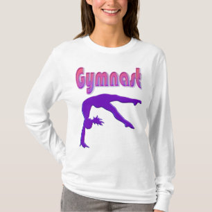 Camiseta Gimnasta Poder Tumblando Metálico Púrpura