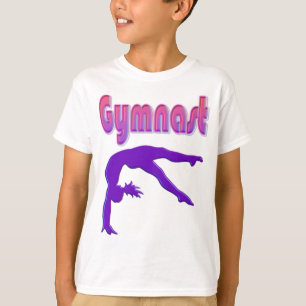 Camiseta Gimnasta Poder Tumblando Metálico Púrpura