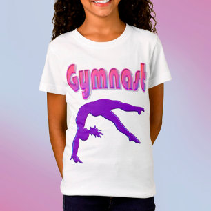 Camiseta Gimnasta Poder Tumblando Metálico Púrpura