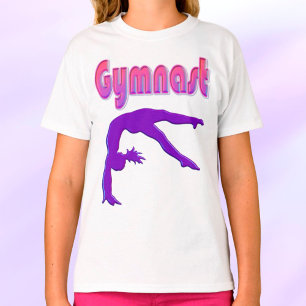 Camiseta Gimnasta Poder Tumblando Metálico Púrpura