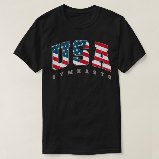 Camiseta Gimnastas de EE.UU. Bandera Equipo de apoyo Gimnas (Diseño del anverso)