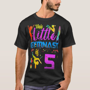 Camiseta Gimnastas Pequeña Fiesta de 5 Años Flip Jump Tumbl