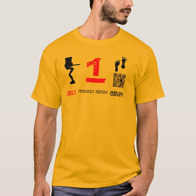 Camiseta GIMPy bípedo del proyecto (Anverso)