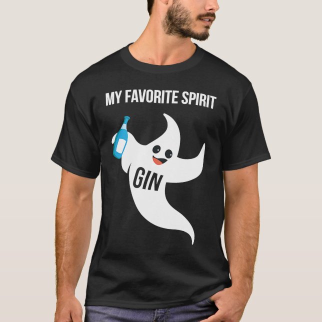 Camiseta Gin My Favorite Spirit  Halloween Drinking Costume (Anverso)