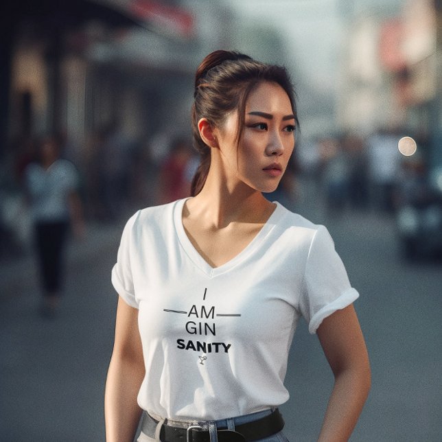 Camiseta Gin Sanity Ladies V Neck T-Shirt (Subido por el creador)