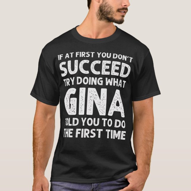 Camiseta Gina Nombre Personalizado Cumpleaños Funny Navidad (Anverso)
