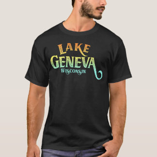 Camiseta Ginebra del Lago Wisconsin Retro Distorsionado