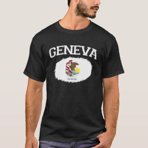 Camiseta GINEBRA ILLINOIS Bandera Vintage EEUU Hombres Depo