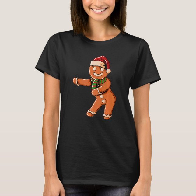 Camiseta Ginger Bread with Christmashat Floss Dance on Chri (Anverso)