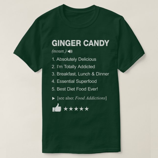Camiseta Ginger Candy Definition Meaning Funny  (Diseño del anverso)