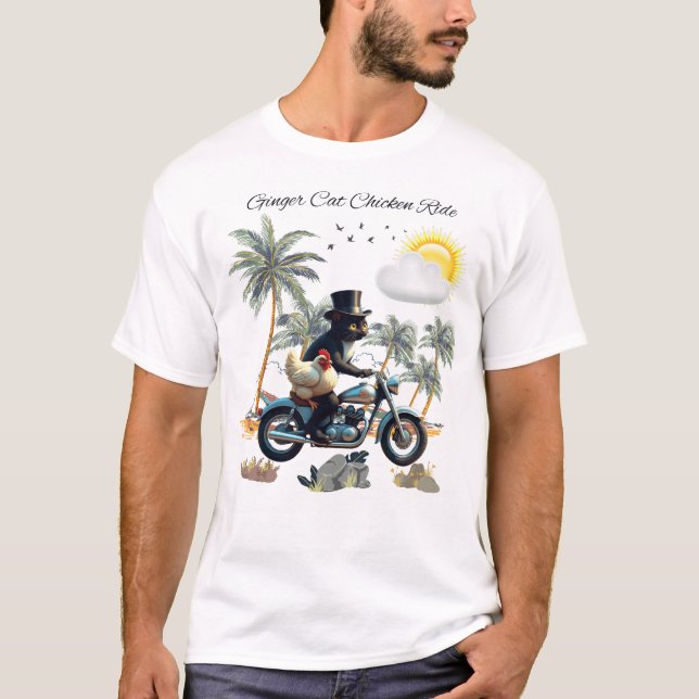 Camiseta Ginger Cat Chicken Ride (Anverso)