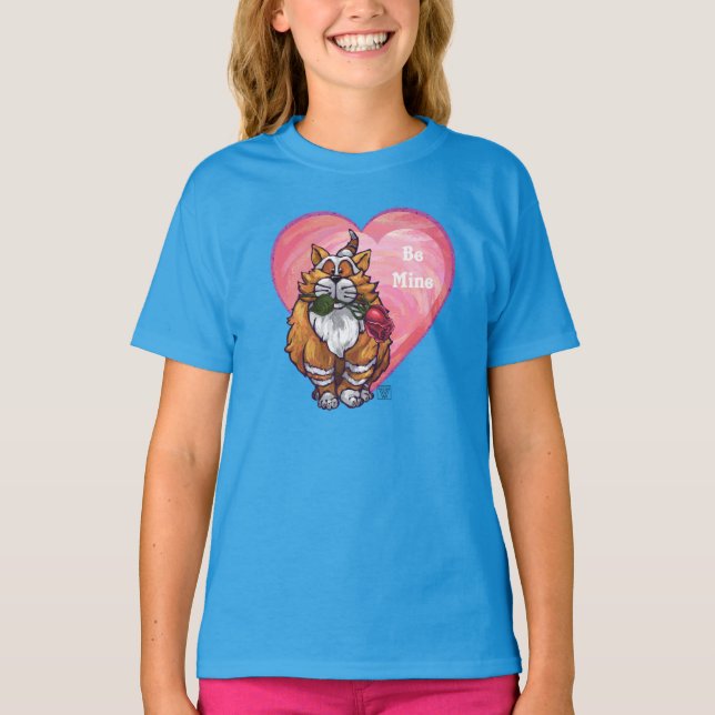 Camiseta Ginger Cat El día de San Valentín (Anverso)