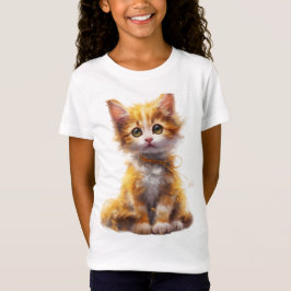 Camiseta Ginger dulce y patchwork blanco gatito encanto
