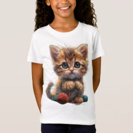 Camiseta Ginger dulce y patchwork blanco gatito encanto